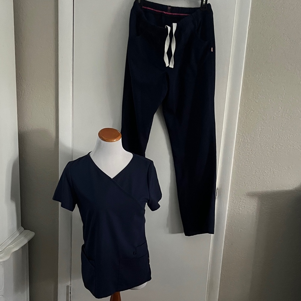 Urbane Navy Blue Scrub Set